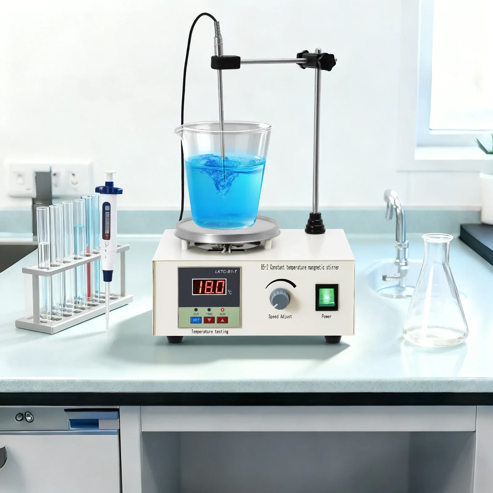 Magnetic Stirrer Hotplate - 2000ml マグネティックスターラー 加熱プレート付き デジタルホットプレートミキサー 撹拌棒 1-2000RPM