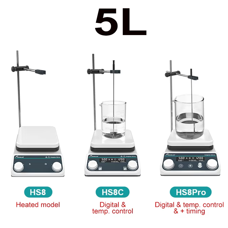 Magnetic Stirrer Hotplate - JOANLAB マグネチックスターラー実験室デジタルディスプレイ加熱サーモスタット磁気ミキサーホットプレート 5L 1500rpm