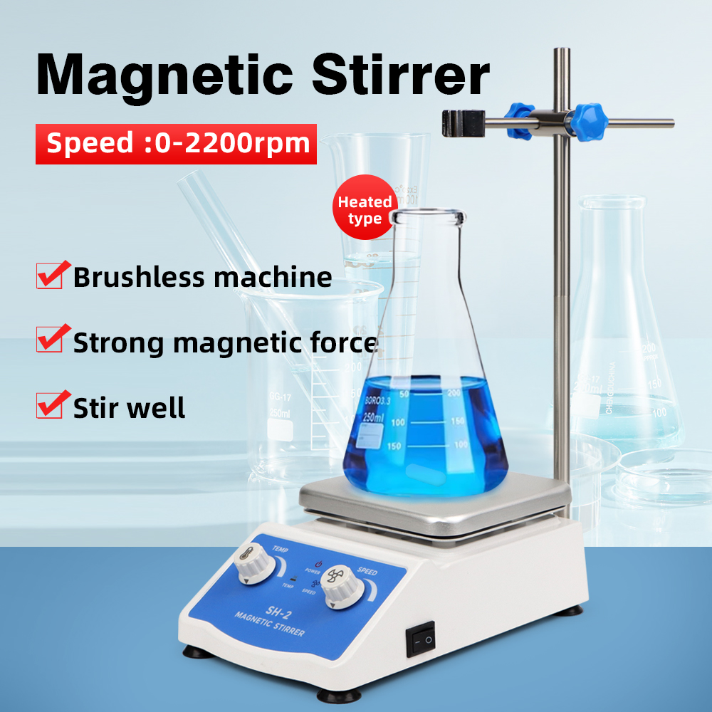 Magnetic Stirrer Hotplate - 実験室で使用するための調整可能な液体加熱マグネチックスターラー,1000ml
