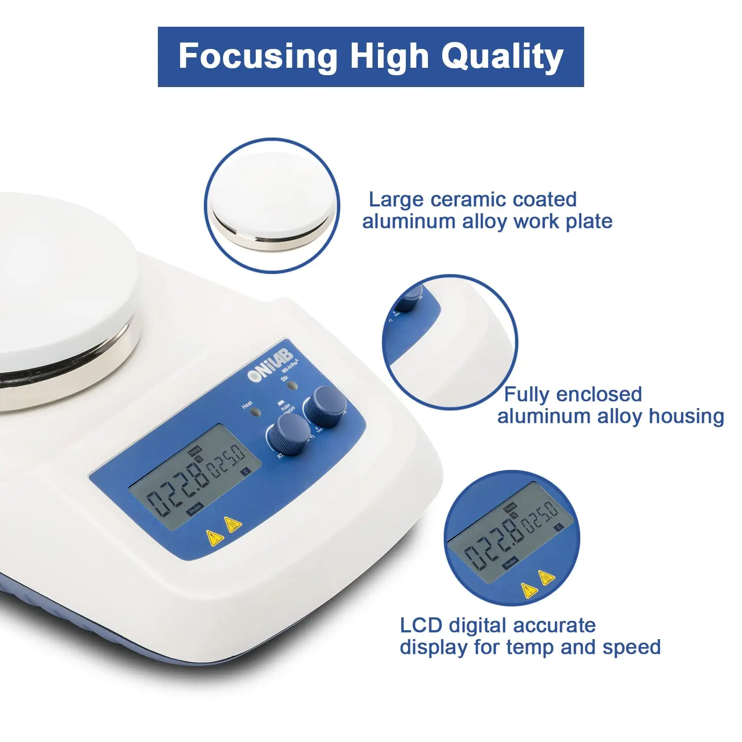 ONiLAB 340C 磁気ホットプレートスターラー、アルミ - Magnetic Stirrer Hotplate のレビューと価格