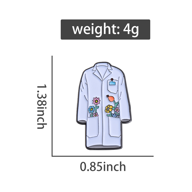 花柄白衣エナメルピンカスタムドクターナース制服ブローチラペル - Medical Lab Logo のレビューと価格