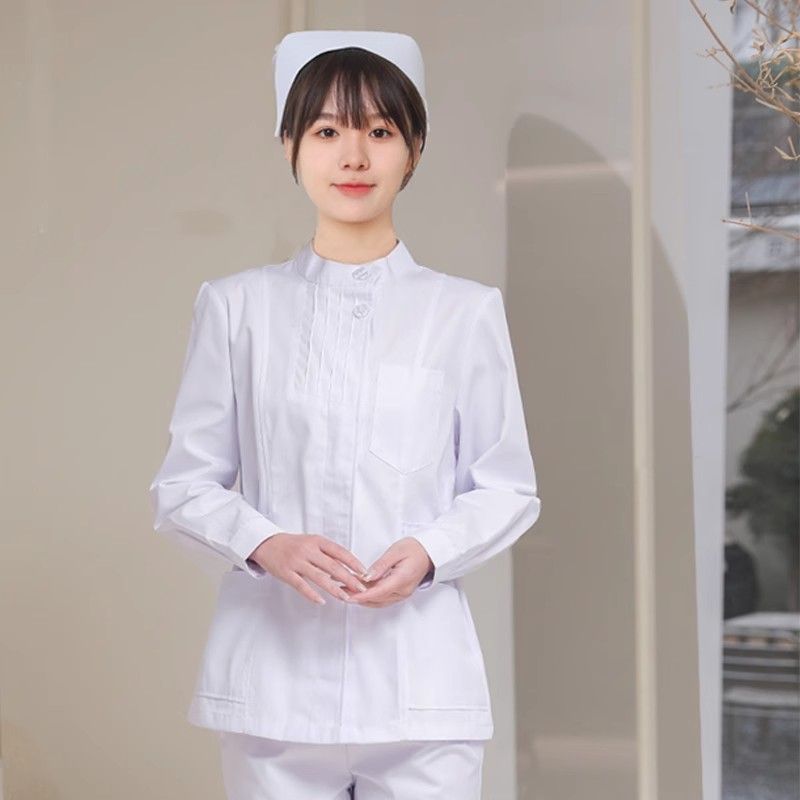 ピンクの長袖ナース服、白衣、女性用医師服、医療用衣料、新作美 - Medical Lab Logo のレビューと価格