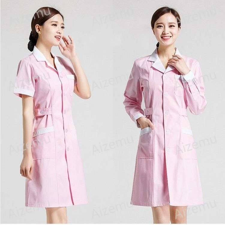 ユニセックス半袖美容サロンスクラブドレス白薬局医師制服白衣ペ - Medical Lab Logo のレビューと価格