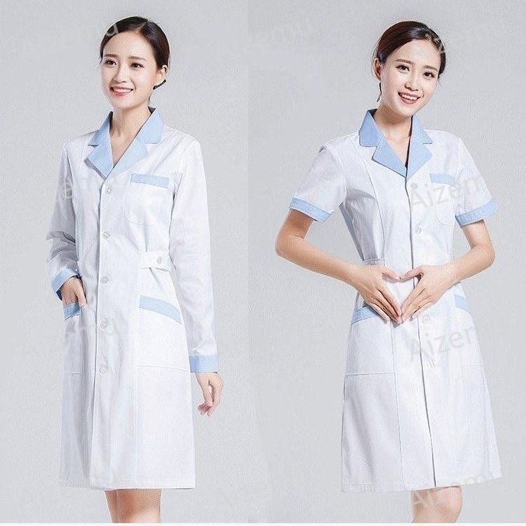 ユニセックス半袖美容サロンスクラブドレス白薬局医師制服白衣ペ - Medical Lab Logo のレビューと価格