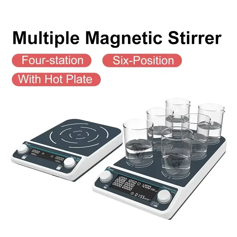4 ステーション 6 ポジション複数磁気スターラーホットプレ - Magnetic Stirrer Hotplate のレビューと価格
