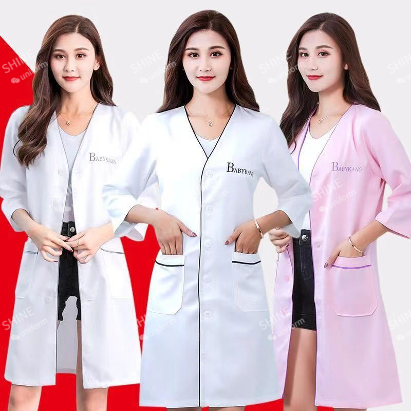 美容制服美容師カスタムロゴスキンマネージャー作業服スパ制服白 - Medical Lab Logo のレビューと価格